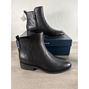 Cole Haan Black Leather River Chelsea Boots Women's Size 9.5 EU 40Waterproof NIB